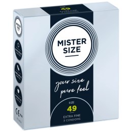Mister Size Prezerwatywy 49 mm 3 sztuki - precyzyjne dopasowanie