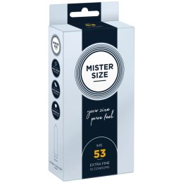 Mister Size Prezerwatywy 53 mm 10 szt. - Dopasowany Rozmiar, Bezpieczna Powierzchnia