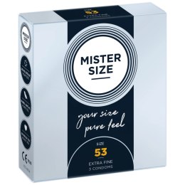 Mister Size Prezerwatywy 53 mm - 3 sztuki, dopasowany rozmiar