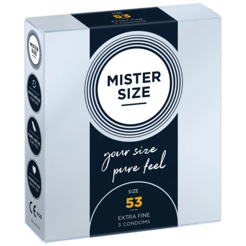 Mister Size Prezerwatywy 53 mm - 3 sztuki, dopasowany rozmiar Mister Size Prezerwatywy 53 mm - 3 sztuki, dopasowany rozmiar