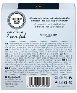 Mister Size Prezerwatywy 57 mm 3 szt. - precyzyjny dobor rozmiaru