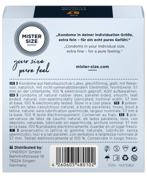 Mister Size Prezerwatywy 57 mm 3 szt. - precyzyjny dobor rozmiaru Mister Size Prezerwatywy 57 mm 3 szt. - precyzyjny dobor rozmiaru