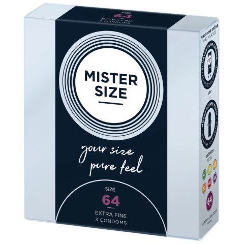 Mister Size Prezerwatywy 64 mm 3 szt. - indywidualny rozmiar, komfort Mister Size Prezerwatywy 64 mm 3 szt. - indywidualny rozmiar, komfort