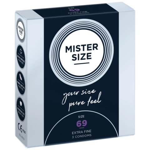 Mister Size Prezerwatywy 69 mm 3 szt. - Dopasowany rozmiar, komfort