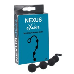 Nexus Excite Medium - anatomiczne koraliki silikonowe, rozmiar M, czarne