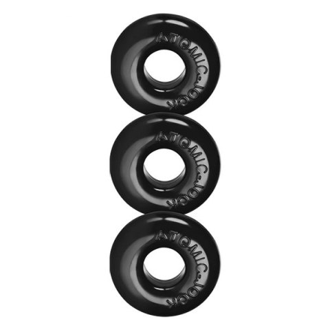 Oxballs Ringer Do-Nut 1 3-pack Black - zestaw elastycznych pierścieni FLEX-TPR