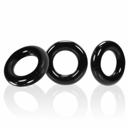Oxballs Willy Rings 3-Pack Czarny - Wytrzymałe Elastyczne Pierścienie