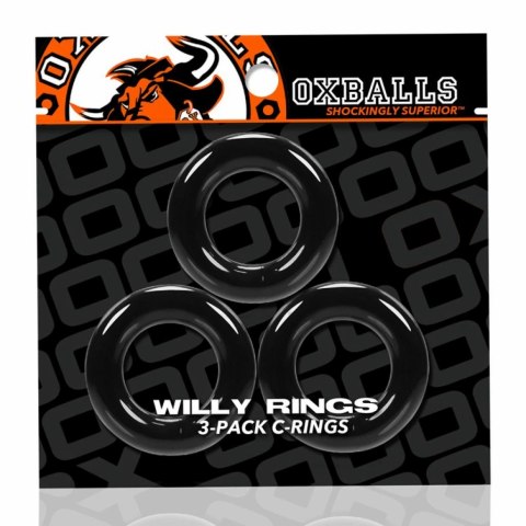 Oxballs Willy Rings 3-Pack Czarny - Wytrzymałe Elastyczne Pierścienie Oxballs Willy Rings 3-Pack Czarny - Wytrzymałe Elastyczne Pierścienie