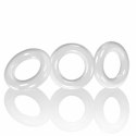 Oxballs Willy Rings 3-pack - Białe elastyczne pierścienie, rozmiar uniwersalny