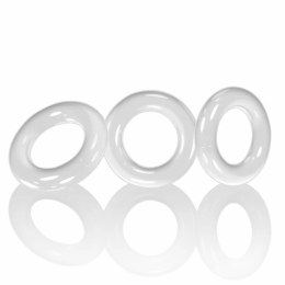 Oxballs Willy Rings 3-pack - Białe elastyczne pierścienie, rozmiar uniwersalny