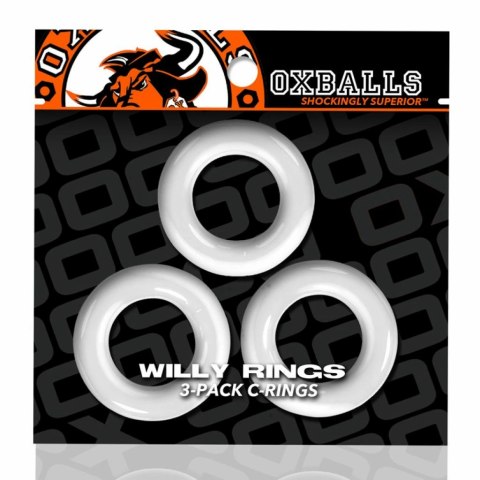 Oxballs Willy Rings 3-pack - Białe elastyczne pierścienie, rozmiar uniwersalny Oxballs Willy Rings 3-pack - Białe elastyczne pierścienie, rozmiar uniwersalny