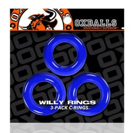 Oxballs Willy Rings Police Blue zestaw 3 elastycznych pierścieni 3,2 cm