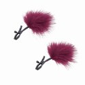 S&M Enchanted Feather regulowane klamry z piorkami burgund