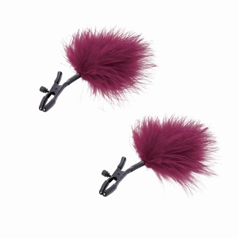 S&M Enchanted Feather regulowane klamry z piorkami burgund S&M Enchanted Feather regulowane klamry z piorkami burgund
