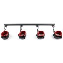 Sportsheets Saffron Spreader Bar & Cuff Set - drążek z kajdankami, czerwono-czarny, regulacja