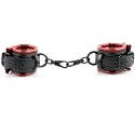 Sportsheets Saffron Spreader Bar & Cuff Set - drążek z kajdankami, czerwono-czarny, regulacja