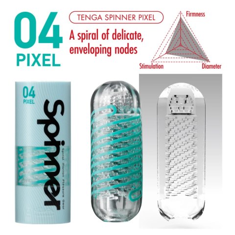 Tenga Spinner 04 Pixel - obrotowa maszyna intymna spiralna struktura Tenga Spinner 04 Pixel - obrotowa maszyna intymna spiralna struktura