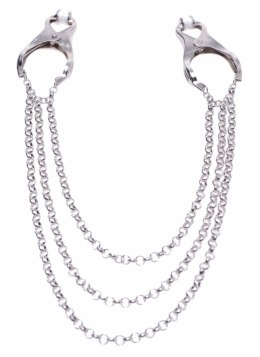 Affix Triple Chain metalowe zaciski z potrojnym łańcuchem - srebrne