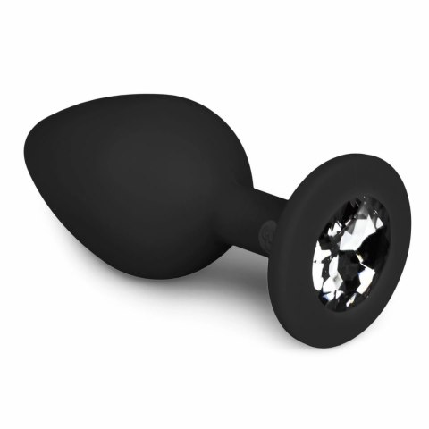EasyToys Diamond Plug Medium Czarny z Kryształem, Silikonowy EasyToys Diamond Plug Medium Czarny z Kryształem, Silikonowy