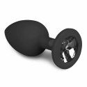 EasyToys Korek analny anatomiczny silikonowy Small Czarny z kryształem