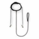 EasyToys Skorzany Kołnierz Regulowany z Łańcuszkami Metalowymi 45 cm