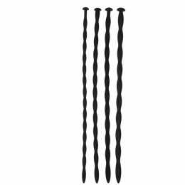EasyToys Zestaw silikonowych aplikatorow intymnych, 5 rozmiarow, czarny