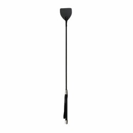Ouch! Czarna skorzana batuta z metalowymi wykończeniami 45 cm