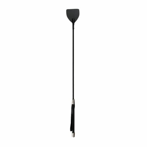 Ouch! Czarna skorzana batuta z metalowymi wykończeniami 45 cm