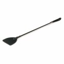 Ouch! Czarna skorzana batuta z metalowymi wykończeniami 45 cm