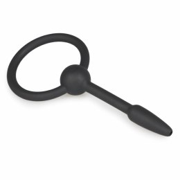 Sinner Gear Small - silikonowa sonda intymna z pierścieniem, czarna