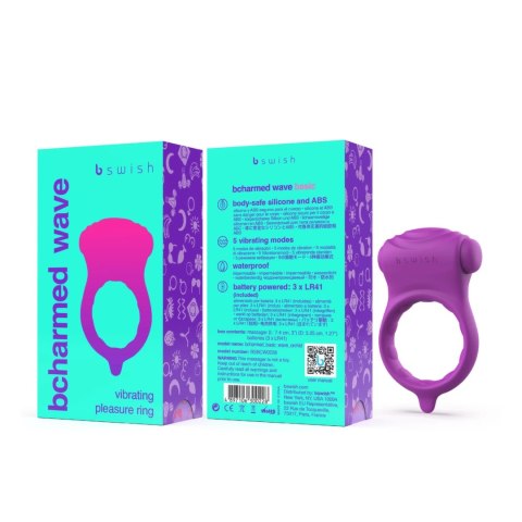 B Swish Bcharmed Basic Wave Orchid - Pierścień z wibracją, silikonowy B Swish Bcharmed Basic Wave Orchid - Pierścień z wibracją, silikonowy