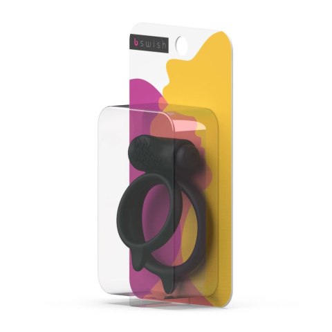 B Swish bcharmed Basic Plus Black - silikonowy podwojny pierścień wibracyjny B Swish bcharmed Basic Plus Black - silikonowy podwojny pierścień wibracyjny