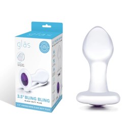Glas Bling Bling - szklane akcesorium analne z kryształową bazą 8,9 cm