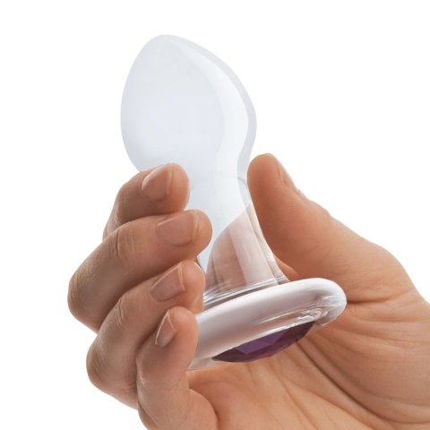 Glas Bling Bling - szklane akcesorium analne z kryształową bazą 8,9 cm Glas Bling Bling - szklane akcesorium analne z kryształową bazą 8,9 cm