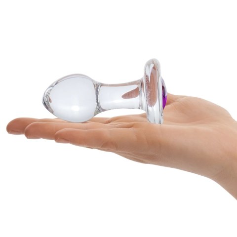 Glas Bling Bling - szklane akcesorium analne z kryształową bazą 8,9 cm Glas Bling Bling - szklane akcesorium analne z kryształową bazą 8,9 cm