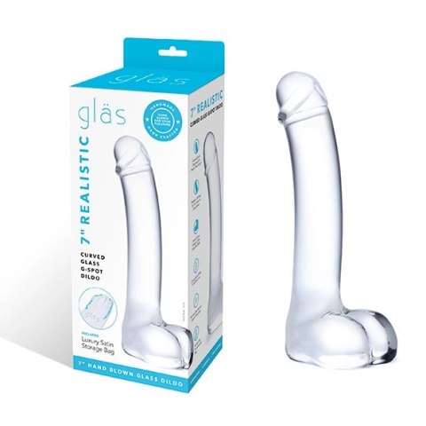 Glas Realistic Curved - Szklany model anatomiczny z zakrzywioną końcowką 17,8 cm Glas Realistic Curved - Szklany model anatomiczny z zakrzywioną końcowką 17,8 cm