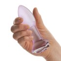 Glas Rosebud - szklany model intymny z rożową bazą, 12,7 cm