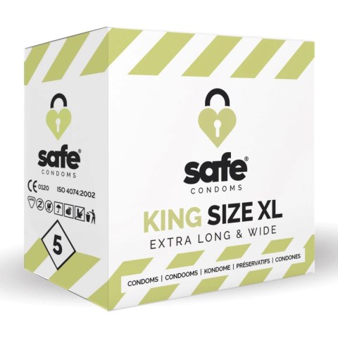Safe King Size XL Prezerwatywy 5 szt. anatomiczne, szerokość 60 mm Safe King Size XL Prezerwatywy 5 szt. anatomiczne, szerokość 60 mm