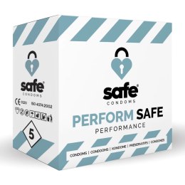 Safe Perform 5 szt. - prezerwatywy opoźniające, lateksowe, 56 mm