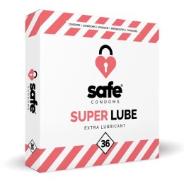 Safe Super Lube 36 szt. prezerwatywy lateksowe z intensywnym nawilżeniem