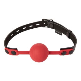 Sportsheets Saffron Ball Gag silikonowy, regulowany, czarno-czerwony