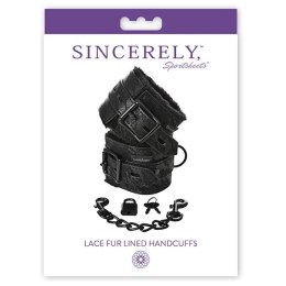 Sportsheets Sincerely Lace Cuffs - eleganckie kajdanki z miękką podszewką
