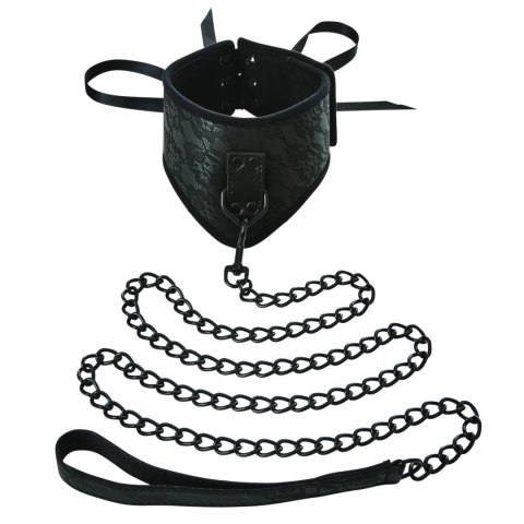 Sportsheets Sincerely Lace Posture Collar & Leash - koronkowy zestaw z gorsetowym sznurowaniem