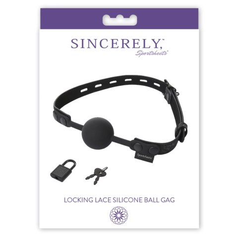 Sportsheets Sincerely Locking Lace silikonowy knebel kulkowy z zamkiem Sportsheets Sincerely Locking Lace silikonowy knebel kulkowy z zamkiem