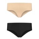 Bye Bra Invisible Hipster S 2-pack majtki bezszwowe nude & black
