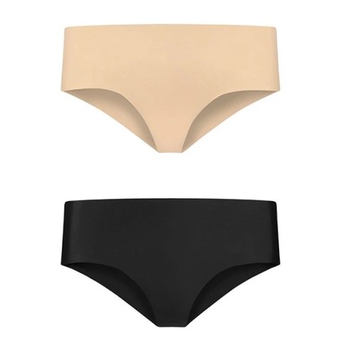 Bye Bra Invisible Hipster S 2-pack majtki bezszwowe nude & black Bye Bra Invisible Hipster S 2-pack majtki bezszwowe nude & black