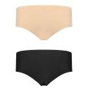 Bye Bra Invisible Hipster S 2-pack majtki bezszwowe nude & black