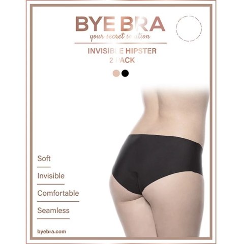 Bye Bra Invisible Hipster S 2-pack majtki bezszwowe nude & black Bye Bra Invisible Hipster S 2-pack majtki bezszwowe nude & black