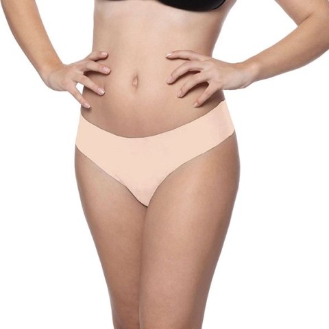 Bye Bra Invisible Thong L 2-pack - Bezszwowe stringi nude i czarne Bye Bra Invisible Thong L 2-pack - Bezszwowe stringi nude i czarne