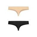 Bye Bra Invisible Thong S 2-pack bezszwowe stringi nude & black